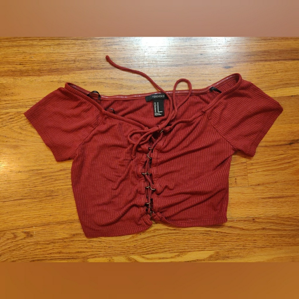 Maroon Crop Top